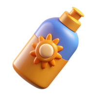 3d icona illustrazione di sole crema bottiglia png