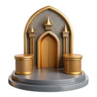 cute 3d of luxury islamic podium png