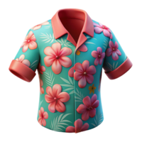 3d icon illustration of floral beach shirt png