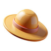 3d icon illustration of beach straw hat png