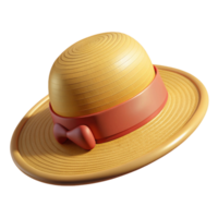 3d icon illustration of beach straw hat png