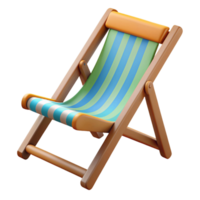 3d icona illustrazione di spiaggia sedia png