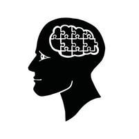 Silhouette monochrome riddle of the mind illustration vector