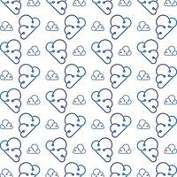 Cloud tech weird trendy multicolor repeating pattern illustration background design vector