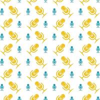 Podcast party weird trendy multicolor repeating pattern illustration background design vector