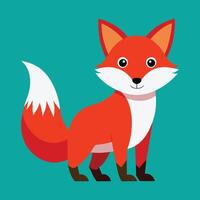 Red fox cartoon animal illustration vector