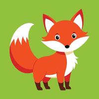 Red fox cartoon animal illustration vector