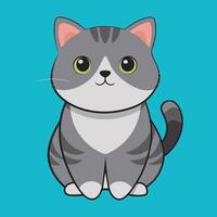 británico cabello corto gato dibujos animados animal ilustración vector