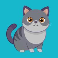 British shorthair cat cartoon animal illustration vector