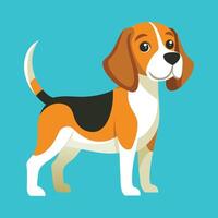 beagle dog cartoon animal illustration vector