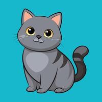 British shorthair cat cartoon animal illustration vector