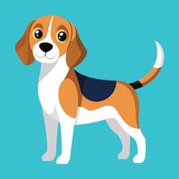 beagle dog cartoon animal illustration vector