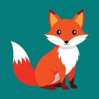 Red fox cartoon animal illustration vector