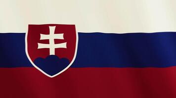 Slovakia flag waving animation. Full Screen. Symbol of the country. 4K video