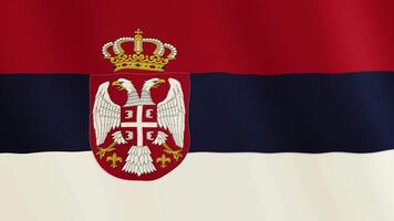 Sérvia bandeira acenando animação. cheio tela. símbolo do a país. 4k video