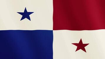 Panama flag waving animation. Full Screen. Symbol of the country. 4K video