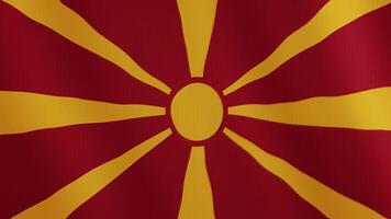 Republic of Macedonia flag waving animation. Full Screen. Symbol of the country. 4K video
