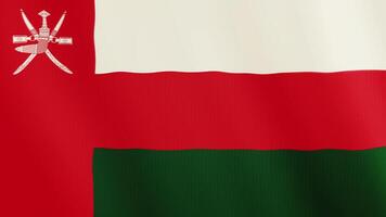 Oman Flagge winken Animation. voll Bildschirm. Symbol von das Land. 4k video