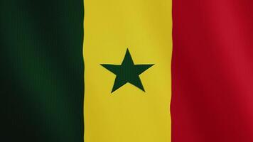 Senegal flag waving animation. Full Screen. Symbol of the country. 4K video