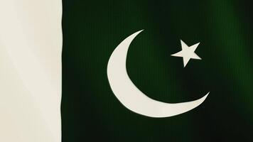 Pakistan Flagge winken Animation. voll Bildschirm. Symbol von das Land. 4k video