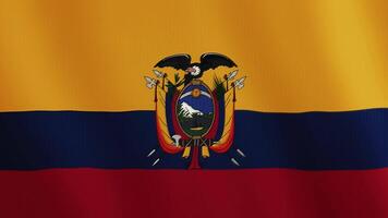 Equador bandeira acenando animação. cheio tela. símbolo do a país. 4k video