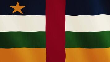 Central African Republic flag waving animation. Full Screen. Symbol of the country. 4K video