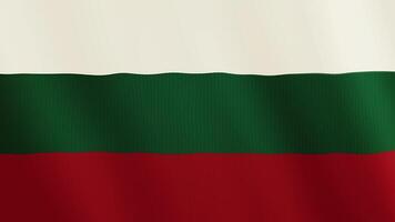 Bulgária bandeira acenando animação. cheio tela. símbolo do a país. 4k video