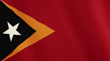 Osten Timor Flagge winken Animation. voll Bildschirm. Symbol von das Land. 4k video