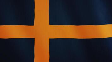 Suécia bandeira acenando animação. cheio tela. símbolo do a país. 4k video