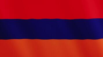 Armênia bandeira acenando animação. cheio tela. símbolo do a país. 4k video