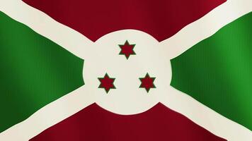 Burundi flag waving animation. Full Screen. Symbol of the country. 4K video