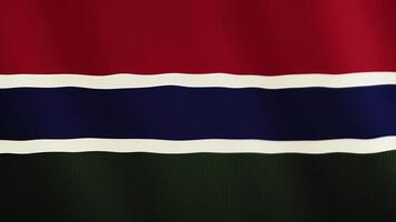 Gambia flag waving animation. Full Screen. Symbol of the country. 4K video