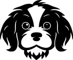 perrito - negro y blanco aislado icono - ilustración vector