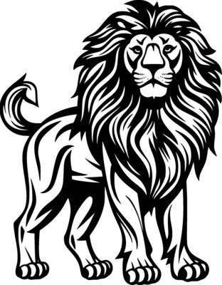 Lion - Black and White Isolated Icon - illustration