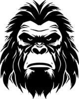 gorila, negro y blanco ilustración vector
