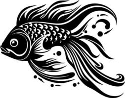 pescado - negro y blanco aislado icono - ilustración vector