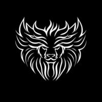 Lion - Black and White Isolated Icon - illustration vector