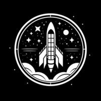 Space - Black and White Isolated Icon - illustration vector