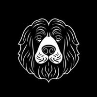 caniche perro, negro y blanco ilustración vector