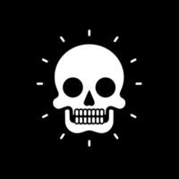 cráneo - negro y blanco aislado icono - ilustración vector