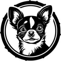 chihuahua, negro y blanco ilustración vector