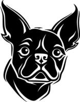 bostón terrier - negro y blanco aislado icono - ilustración vector