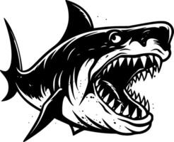 Shark, Black and White illustration vector