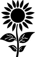 flor - negro y blanco aislado icono - ilustración vector