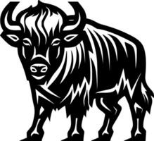 Bison, Minimalist and Simple Silhouette - illustration vector