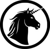 unicornio, negro y blanco ilustración vector