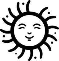 Sun, Minimalist and Simple Silhouette - illustration vector