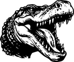 Alligator - Black and White Isolated Icon - illustration vector