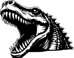 Crocodile - Black and White Isolated Icon - illustration vector