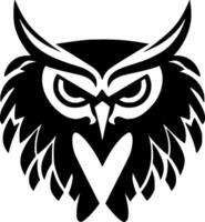 Owl - Black and White Isolated Icon - illustration vector